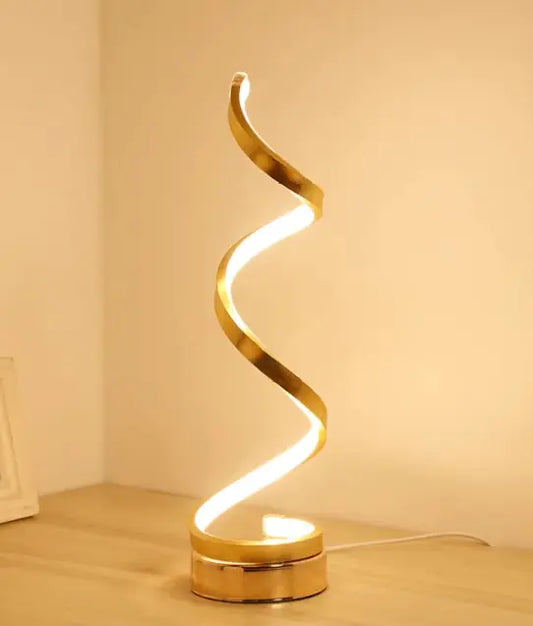Lámpara de mesa en espiral