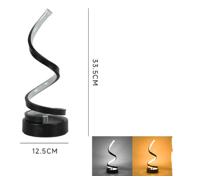 Lámpara de mesa en espiral